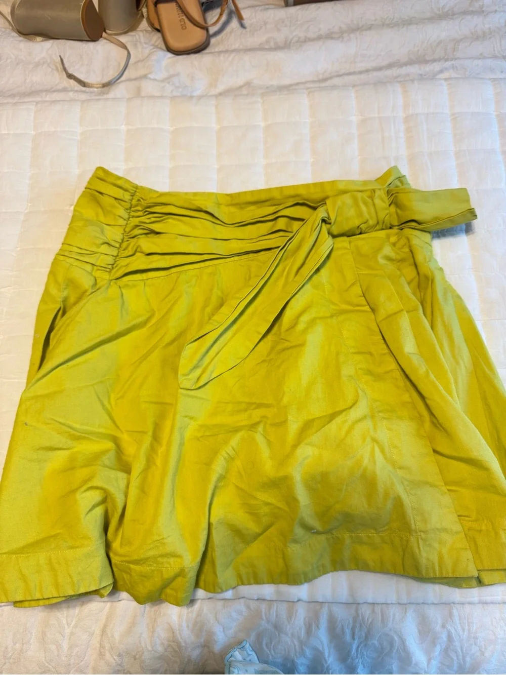 Maeve by Anthropologie Green Pleated Waist Tie Skirt - Picture 1 of 2